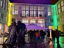 view of the courtyard at Kunstmusem Basel
