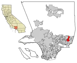 Location within California and Los Angeles County