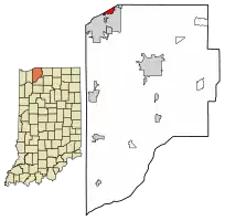Location of Long Beach in LaPorte County, Indiana.