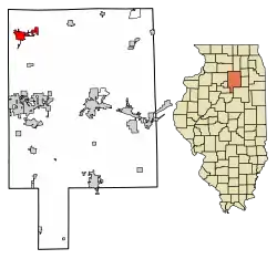 Location of Mendota in LaSalle County, Illinois.