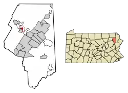 Location in Lackawanna County, Pennsylvania