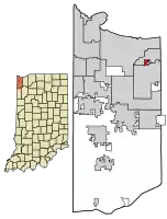 Location of New Chicago in Lake County, Indiana.