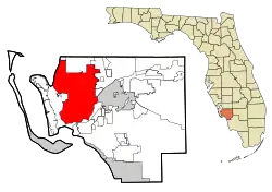Location in Lee County and the state of Florida