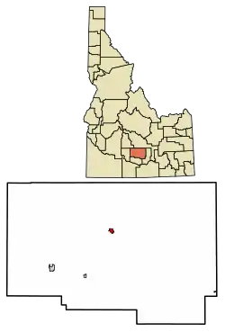 Location of Richfield in Lincoln County, Idaho.