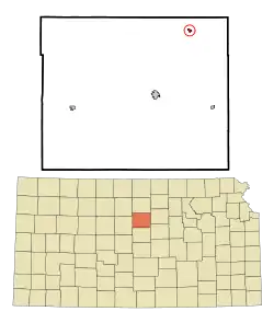 Location within Lincoln County and Kansas