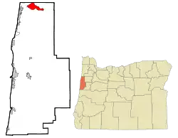 Location of Rose Lodge, Oregon