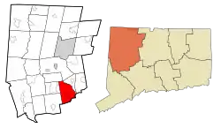 Watertown's location within Litchfield County and Connecticut