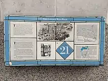London Roman Wall – Museum of London Walking Tour Plaque 21