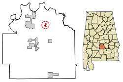 Location of Lowndesboro in Lowndes County, Alabama.