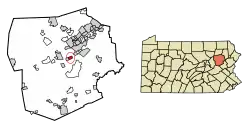 Location of Sugar Notch in Luzerne County, Pennsylvania.