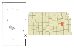 Location within Lyon County and Kansas