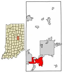 Location in Madison County, Indiana