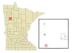 Location in Mahnomen County and the state of Minnesota