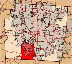 Location of Jackson Township in Franklin County.
