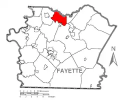 Location of Lower Tyrone Township in Fayette County