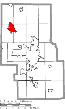 Location of Shelby in Richland County