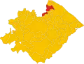 Position of Tavullia in the Province of Pesaro and Urbino