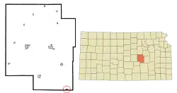 Location within Marion County and Kansas