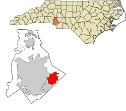 Location of Mint Hill, North Carolina