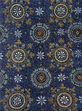Blue Byzantine mosaic ceiling representing the night sky in the Mausoleum of Galla Placidia in Ravenna, Italy (5th century).