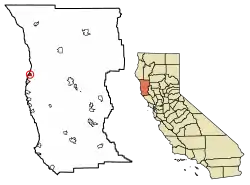 Location in Mendocino County and California