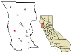 Location in Mendocino County and California