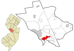 Location in Mercer County and the state of New Jersey.