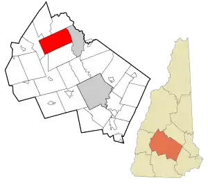 Location in Merrimack County and the state of New Hampshire