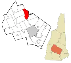 Location within Merrimack County, and the state of New Hampshire.