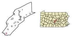 Location of Newton Hamilton in Mifflin County, Pennsylvania.