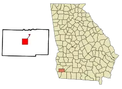 Location in Miller County and the state of Georgia