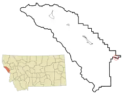 Location of Alberton, Montana