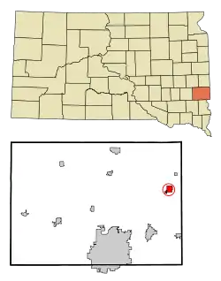 Location in Minnehaha County and the state of South Dakota