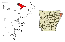 Location in Mississippi County, Arkansas
