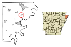Location in Mississippi County, Arkansas