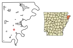 Location in Mississippi County, Arkansas