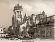 Monastery of Santa María la Real de las Huelgas by Jenaro Pérez Villaamil and Louis-Julien Jacottet in 1842-1850.
