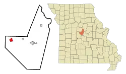 Location of Tipton, Missouri