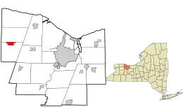 Location in Monroe County and the state of New York