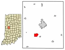 Location in Montgomery County, Indiana