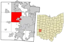 Location in Montgomery County and the state of Ohio.