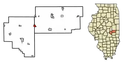 Location in Moultrie County, Illinois