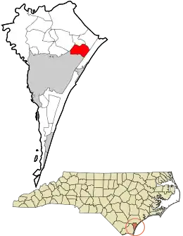 Location in New Hanover County and the state of North Carolina.