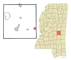 Location of Chunky, Mississippi
