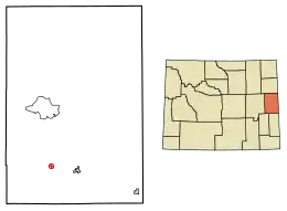 Location of Manville in Niobrara County, Wyoming