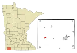 Location of Adrian, Minnesota