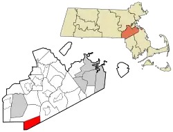 Location in Norfolk County in Massachusetts