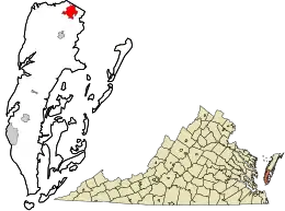 Location in Northampton County and the state of Virginia.