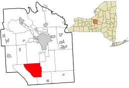 Location in Onondaga County and the state of New York.
