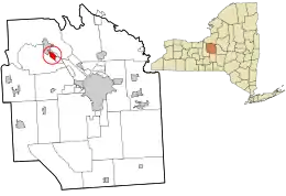Location in Onondaga County and the state of New York.